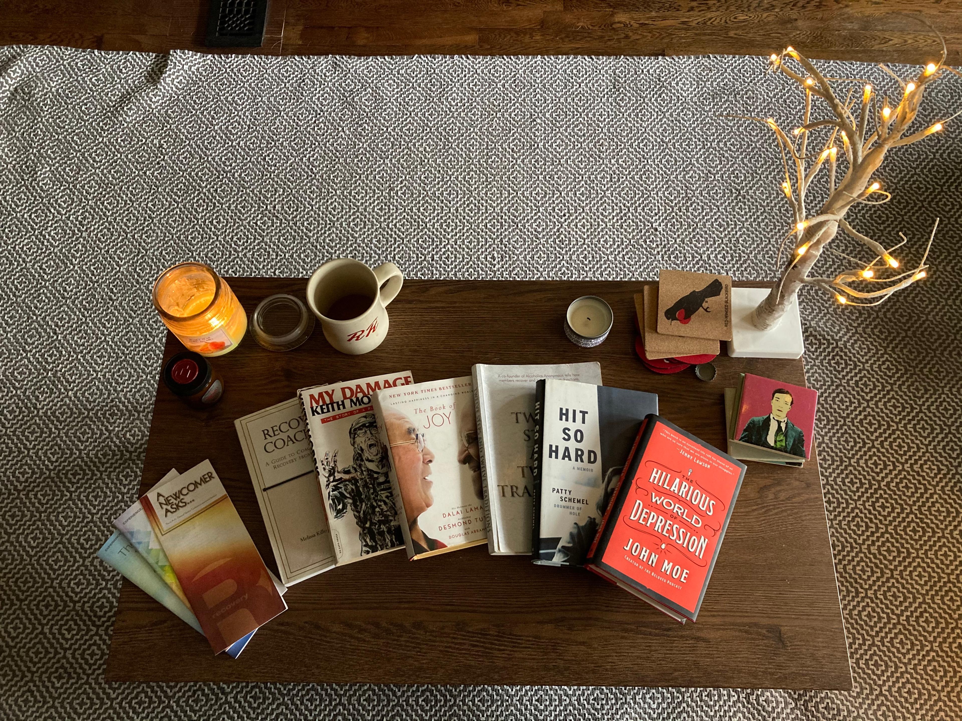 Table and books